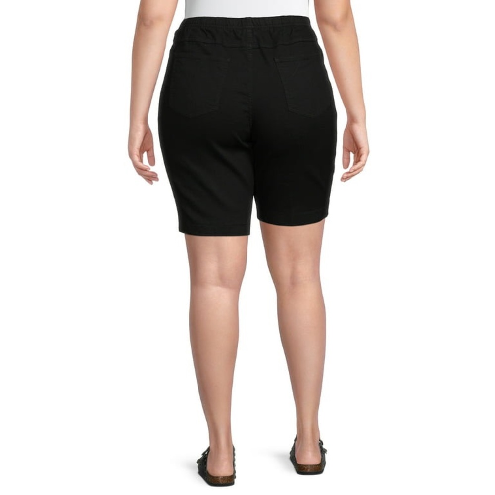 Just My Size Women’s 2 Pocket Pull On black denim Shorts 18w-20w NEW WITH TAGS